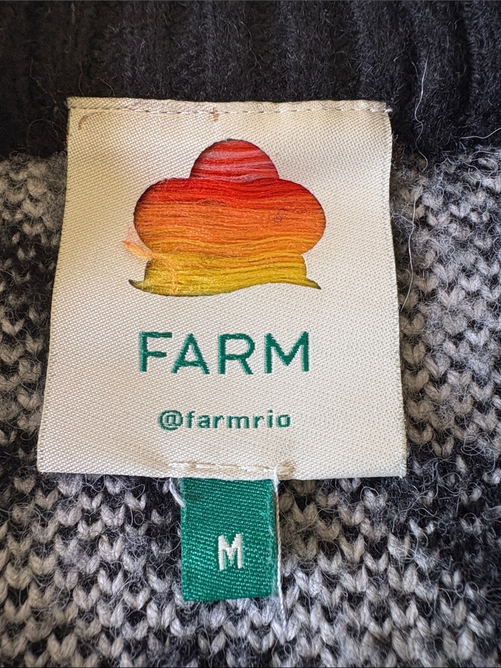FARM Rio Deco Knit Sweater Black & White Size Medium - Picture 8 of 11